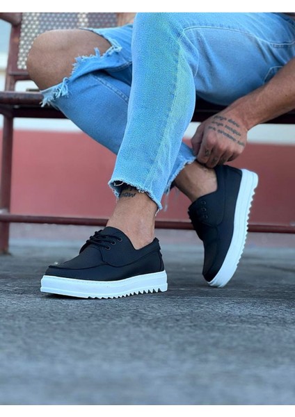 J506 Bağcıklı Ortopedik Taban Erkek Sneaker Günlük Ayakkabı Bt Siyah modelleri