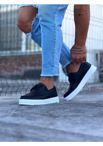 J506 Bağcıklı Ortopedik Taban Erkek Sneaker Günlük Ayakkabı Bt Siyah fırsatları