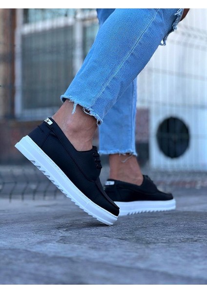 J506 Bağcıklı Ortopedik Taban Erkek Sneaker Günlük Ayakkabı Bt Siyah indirimleri