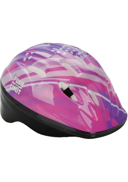 Bisiklet Kaykay Paten Scooter Için Koruyucu Kask - Mor Desenli (52 - 56 cm Kafa Çevresine Uygun) fiyatları