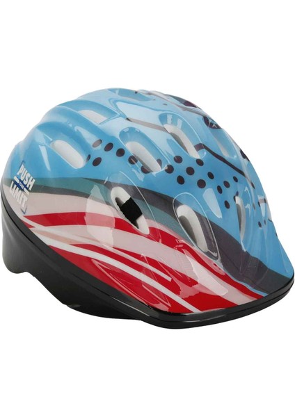 Bisiklet Kaykay Paten Scooter Için Koruyucu Kask Dizlik Dirseklik Set - Mavi (52 -56 cm Kafa Ölçüsü)