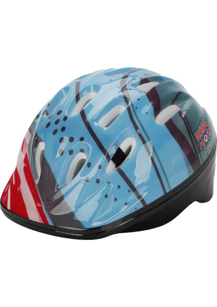 Bisiklet Kaykay Paten Scooter Için Koruyucu Kask Dizlik Dirseklik Set - Mavi (52 -56 cm Kafa Ölçüsü)
