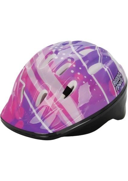 Bisiklet Kaykay Paten Scooter Için Koruyucu Kask - Mor Desenli (52 - 56 cm Kafa Çevresine Uygun) modelleri