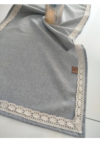 Naturel Organik Otantik Jüt Yumuşak %100 Pamuklu Keten Güpürlü Runner 45X115 cm fırsatları