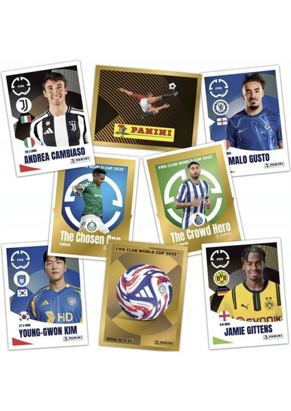 1 Paket (5 Stıcker) Panini America Club World Cup 2025 Albüm Major Futbol Klüplerler Dünya Kupası modelleri