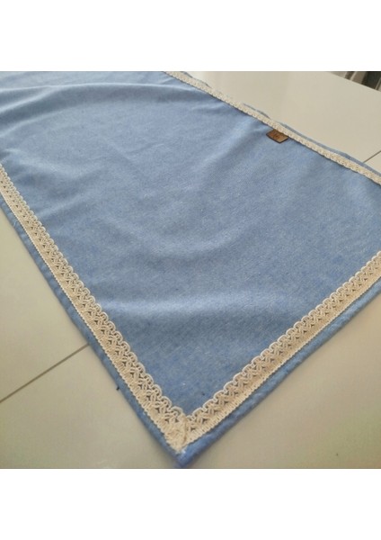 Naturel Organik Otantik Jüt Yumuşak %100 Pamuklu Keten Güpürlü Runner 45X115 cm fırsatları
