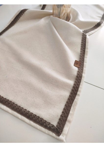 Naturel Organik Otantik Jüt Yumuşak %100 Pamuklu Keten Güpürlü Runner 45X115 cm modelleri