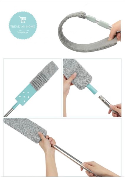 Ulaşılması Zor Alanlar Için Mikrofiber Başlıklı Toz Alma Aparatı ( 1 Adet Yedek Bezli) fiyatları