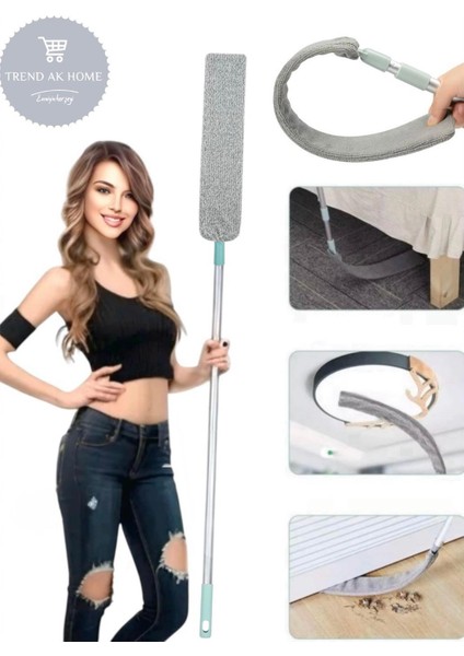 Ulaşılması Zor Alanlar Için Mikrofiber Başlıklı Toz Alma Aparatı ( 1 Adet Yedek Bezli)