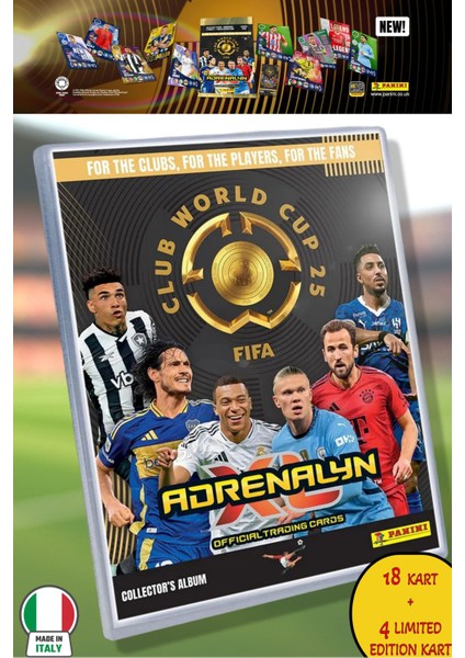 Panini Club World Cup 25 Futbolcu Kartları Başlangıç Seti Albümü (18 Kart + 4 Limited Edition)