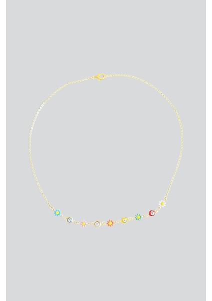 Renkli Çiçekli Kolye