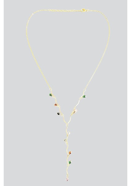 Renkli Damla Taşlı Y Kolye