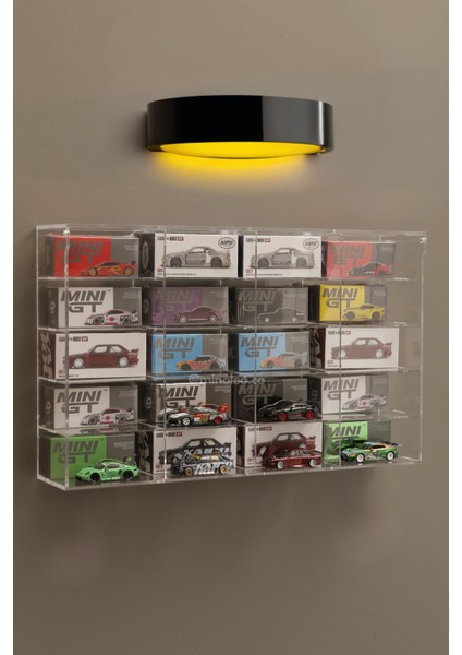 20’lik Kapaklı Mini Gt Öne Araç Koyulan Diecast Araba Sergileme Rafı – Mini Gt & Kaido House Uyumlu