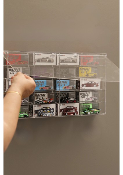 20’lik Kapaklı Mini Gt Öne Araç Koyulan Diecast Araba Sergileme Rafı – Mini Gt & Kaido House Uyumlu