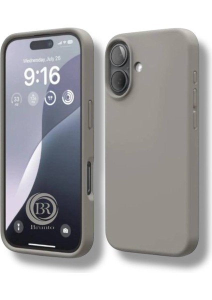 Apple Iphone 16 Plus Uyumlu Kılıf Yumuşak Silikon Içi Kadife Lansman Kapak .