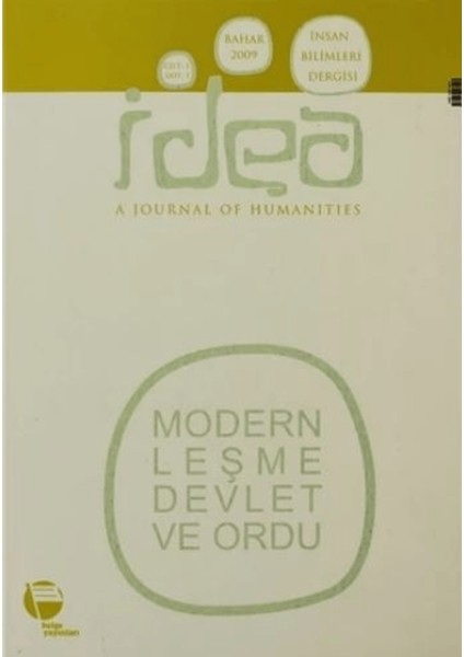 Idea Cilt: 1 Sayı: 1 Insan Bilimleri Dergisi / A Journal Of Humanities
