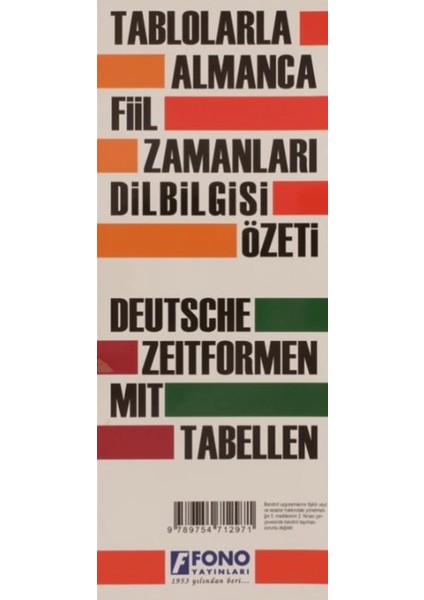Almanca Fiil Zamanları ve Dilbilgisi Tablosu