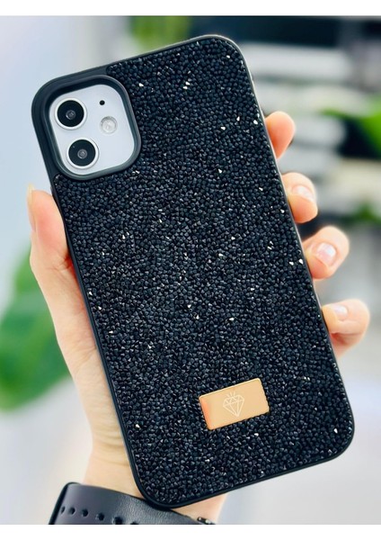 Aksesuar Iphone 11 ile Uyumlu Elmas Tasarımlı Taşlı Işıltılı Parlak Pırlanta Silikon Kılıf