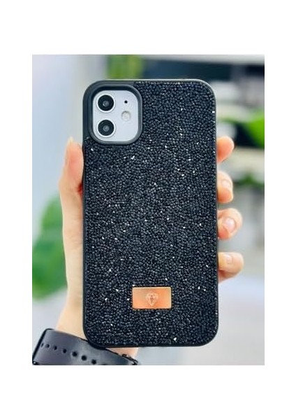 Aksesuar Iphone 11 ile Uyumlu Elmas Tasarımlı Taşlı Işıltılı Parlak Pırlanta Silikon Kılıf