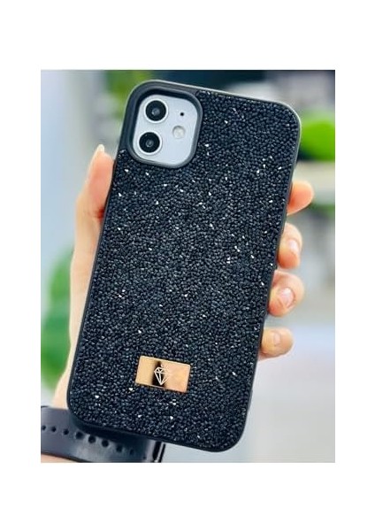 Aksesuar Iphone 11 ile Uyumlu Elmas Tasarımlı Taşlı Işıltılı Parlak Pırlanta Silikon Kılıf