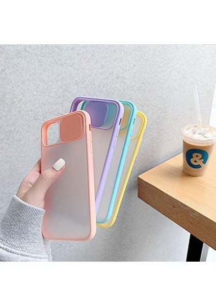 Galaxy A22 Kılıf Lens Sürgülü Mat Silikon Palm - Lila modelleri