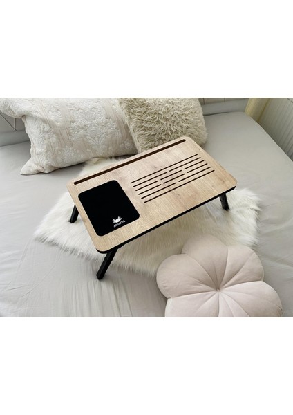 Foldaway Solak Telefon ve Tablet Bölmeli Katlanır Ayaklı Laptop Sehpası