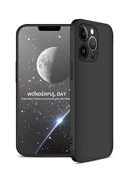 Ile Uyumlu iPhone 13 Pro Kılıf Ays Kapak, Siyah