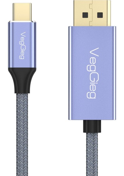 8K/60Hz 4K/144Hz/120Hz Type-C 3.1 To Displayport 1.4 Çift Yönlü Kablo 2 Metre