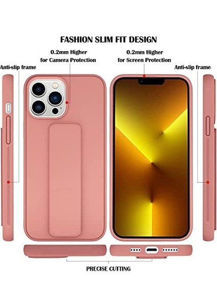 iPhone Mıknatıslı Standlı Darbe Emici Ibola iPhone 12 Kılıf (Kum Pembe) modelleri