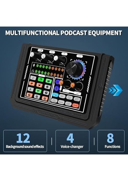 Ses Kartı Youtube Kick Podcast ve Yayıncı, Ses Kartı, Dj Mikser, Taşınabilir Podcast Prodüksiyon Stüdyosu, Canlı Yayın, Kayıt, Oyun Için Kondenser Ses Kartlı Mikrofon Mikseri P800 modelleri
