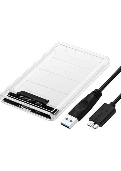Sata Harici Disk Kutusu - USB 3.0, Şeffaf Pleksi Kasa, Tak ve Kullan, SSD ve HDD Uyumlu, Yüksek Hızlı External Hard Disk Kutusu
