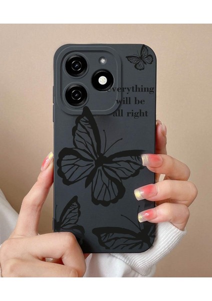 Tecno Spark 10 Pro Ile Uyumlu Siyah Kılıf Üzerine Uv Baskılı Desenli Telefon Kılıfı - Şık, Dayanıklı ve Hafif Koruma Kılıfı - Özel Tasarım ile Estetik Görünüm (Everygood)