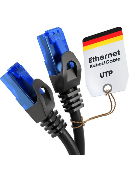 - 20M - Ethernet Kablosu, Ağ Kablosu, Lan - 0,25-30M Arasında Mevcuttur (Gigabit Ağlar Için Fiber Hızı, RJ45 ile Switch/router/modem, Siyah/mavi)