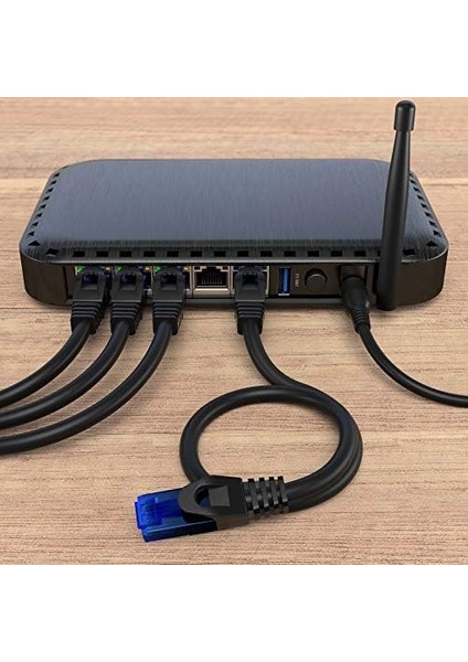 - 20M - Ethernet Kablosu, Ağ Kablosu, Lan - 0,25-30M Arasında Mevcuttur (Gigabit Ağlar Için Fiber Hızı, RJ45 ile Switch/router/modem, Siyah/mavi) fiyatları