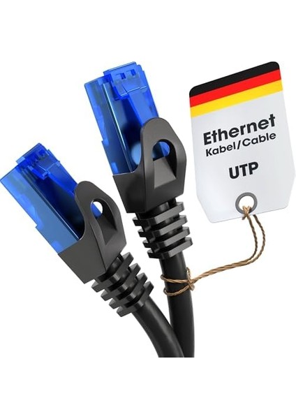 - 20M - Ethernet Kablosu, Ağ Kablosu, Lan - 0,25-30M Arasında Mevcuttur (Gigabit Ağlar Için Fiber Hızı, RJ45 ile Switch/router/modem, Siyah/mavi) modelleri