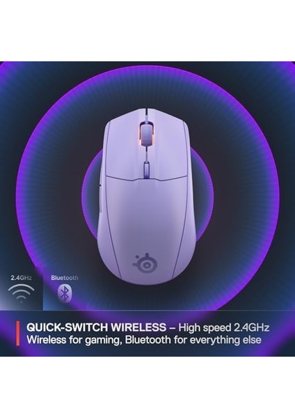 Rival 3 Wireless Gen 2 Oyuncu Faresi - 2.4ghz ve Bluetooth Bağlantı - 18.000 Dpı Truemove Air Optik Sensör - 60 Milyon Tıklama Dayanıklılığı - Lnder modelleri