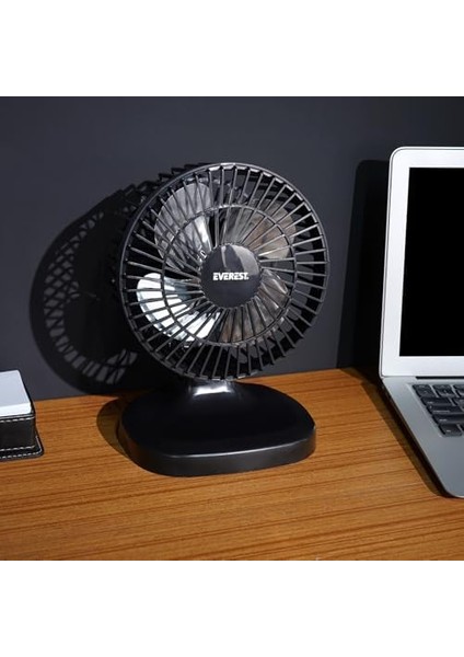 Everest FAN-503 7" Büyüklüğünde Masa Üstü Siyah USB Fan Serinletici Vantilatör