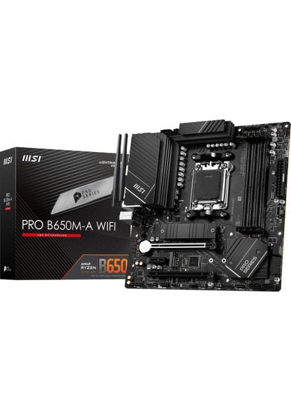 Pro B650M-A Wifi Proseries Anakart (Amd Am5, Matx, Ddr5, Pcıe 4.0, M.2, Sata 6gb/s, USB 3.2 Gen 2, Hdmı/dp, Wi-Fi 6e, Amd Ryzen 7000 Serisi Masaüstü Işlemciler)