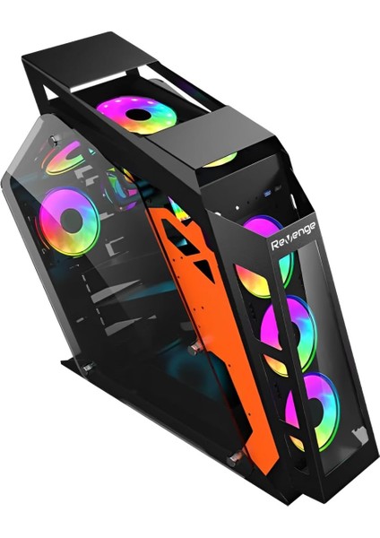 Emperor Atx Robotik Kumandalı 7 Rgb Fanlı Şeffaf Cam Panel Gaming Oyuncu Bilgisayar Kasası