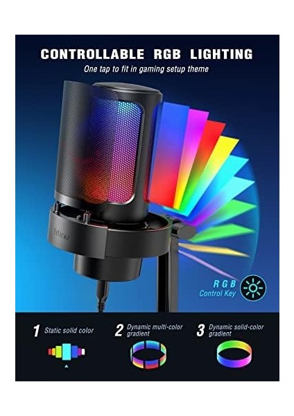 USB Mikrofonu, Ampligame Oyun Bilgisayarı Masaüstü Kondansatör, Rgb Mikrofon, Mac/bilgisayar/ps4/ps5'te Youtube, Sessiz Düğmeli, Mikrofon Kazancı, Pop Filtresi, Şok Montajı, Kulaklık Jakı-A8 fiyatları