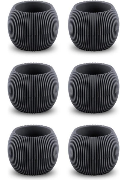 KRS-363 Plastik Mercan Kaktüs Saksı 0.7 Litre Antrasit 6 Adet