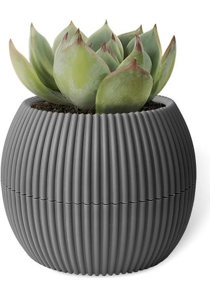 KRS-363 Plastik Mercan Kaktüs Saksı 0.7 Litre Antrasit 6 Adet fırsatları