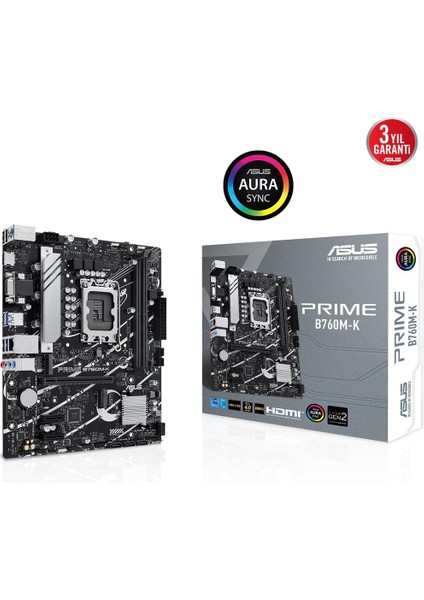 PRIME B760M-K D5 DDR5 8000Mhz(OC) RGB M.2 MATX 1700P