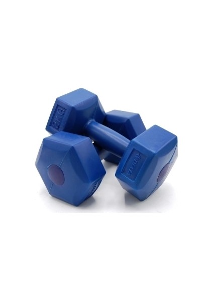 2kg Plastik Köşeli Dambıl 2 Parça (5047)