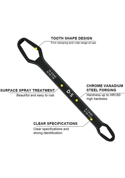 Universal Anahtarı Çift Kafalı Çok Fonksiyonlu 6-22MM (5047)