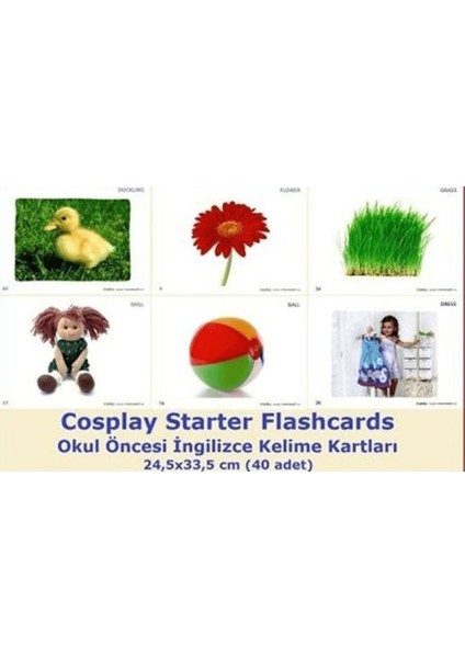 Cosplay Starter Flashcards - Okul Öncesi Ingilizce Kelime Kartları (40 Adet)