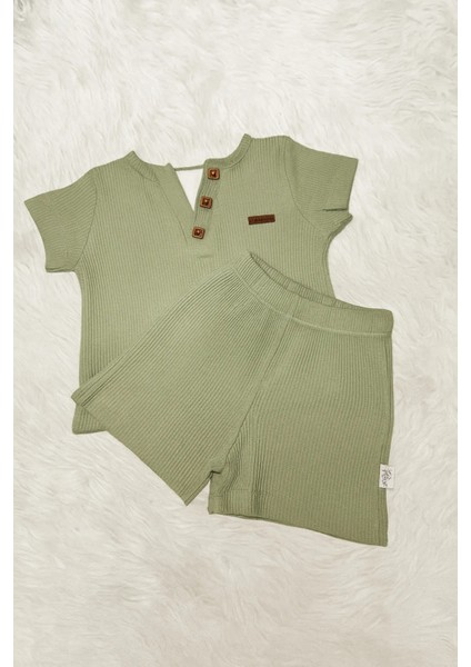 Erkek Bebek Waffle Kumaş Düğmeli Şortlu Takım fiyatları