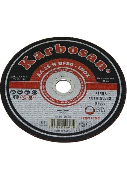 Inox Metal Kesici Disk 180MMX1.9X22 (5047)