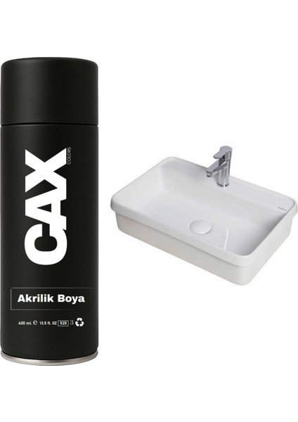 Suya Dayanıklı Parlak Beyaz Lavabo-Fayans-Evye Sprey Boyası 400 ml