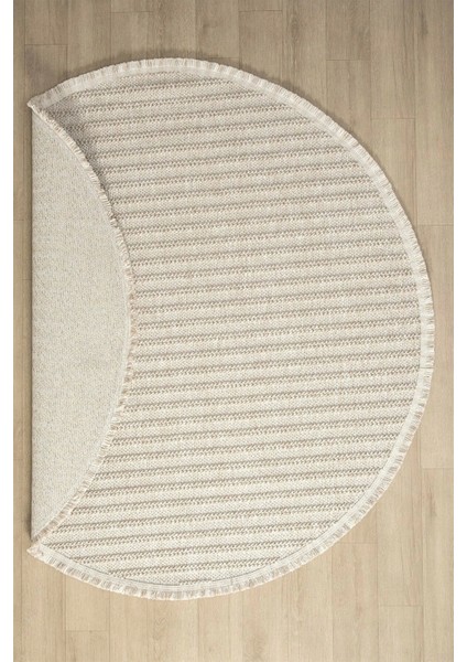 Bej Kahverengi Yuvarlak Dokuma Halı Salon Mutfak Koridor Yolluk Dokuma Makine Halısı 0019 Daire